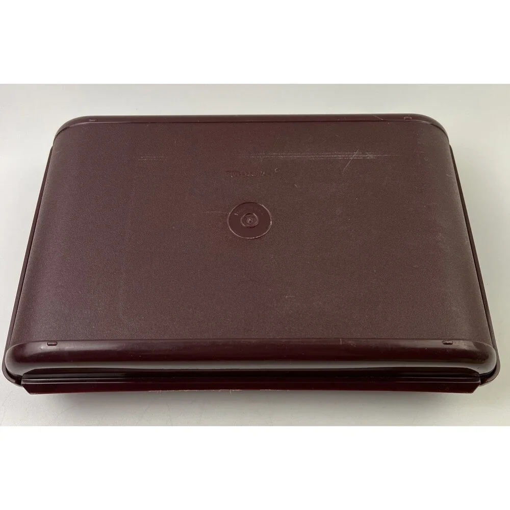 Vintage Brown Tupperware Personal Valet Travel/Food Case Organizer Good Shape!